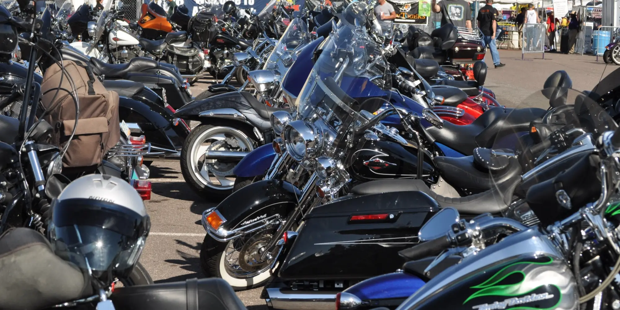 Motorcycles gathered at an Arizona event